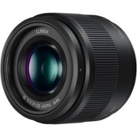 Panasonic - LUMIX G 25mm f/1.7 ASPH. Lens for Mirrorless Micro Four Thirds Compatible Cameras - Black - Front_Zoom