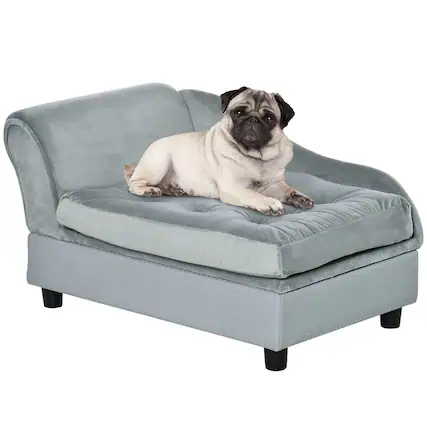 Front. Ficcuss Pets - Gray Pet Sofa With Hidden Storage - Grey.