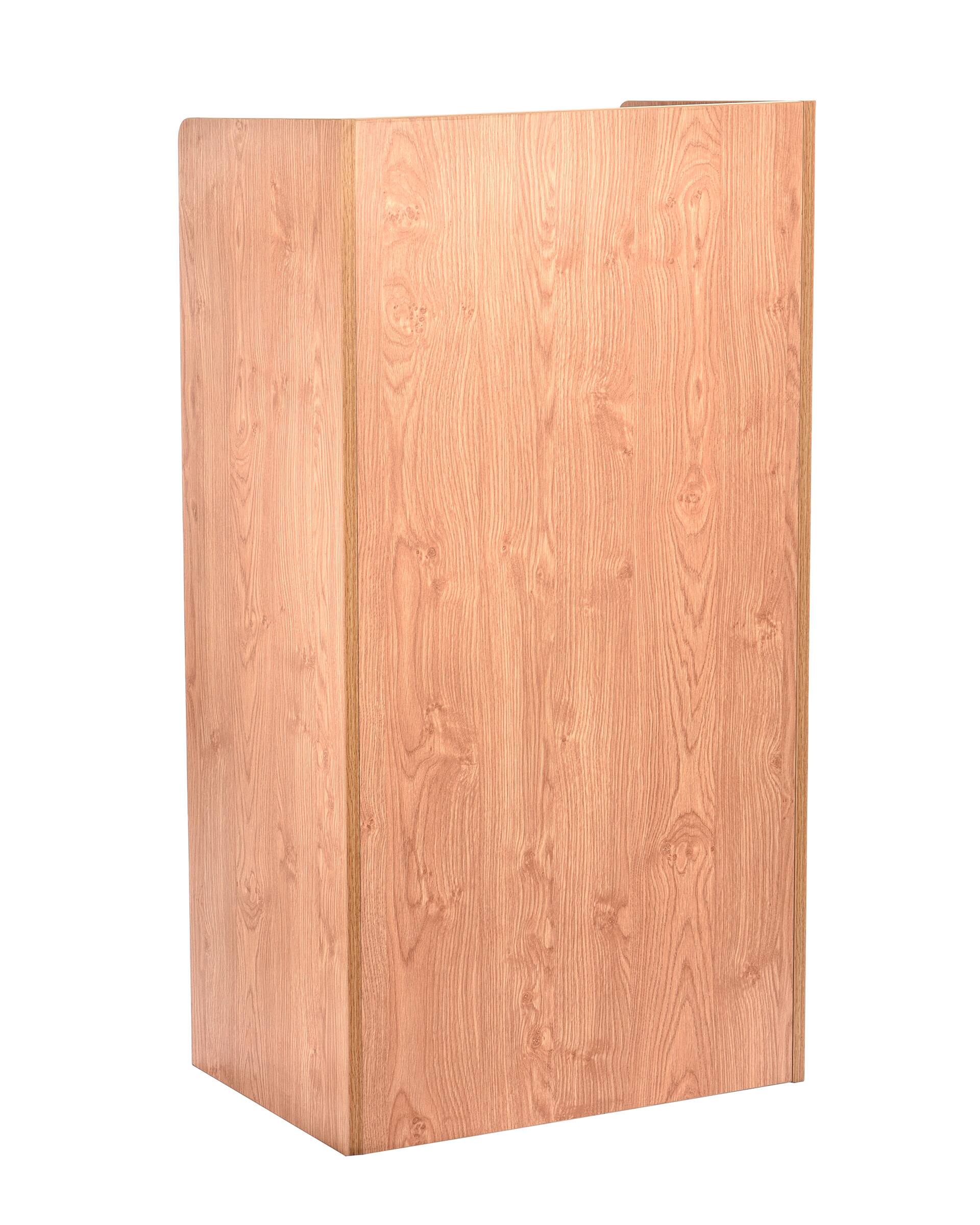 Alt View 8. AdirOffice - Wood Mobile Presentation Lectern Speaker Stand Stand with Shelves - Medium Oak.
