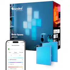 nanoleaf Smarter by Design Blocks Squares Add-On Kit me et Agperinel) - B d 38 FT Ros 9:41 atl x Nanoleaf Blocks Basic Scene Favourite + Be Productive Level Up Molten Sunrise