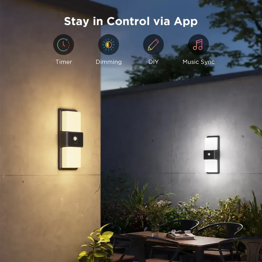Stay in Control via App: Timer, Dimming, DIY, Music Sync.