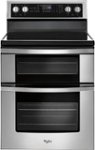 Front Zoom. Whirlpool - 6.7 Cu. Ft. Self-Cleaning Freestanding Double Oven Electric Convection Range - Stainless Steel.