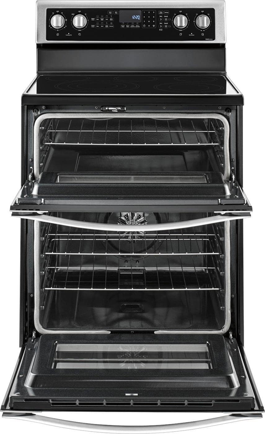Alt View 1. Whirlpool - 6.7 Cu. Ft. Self-Cleaning Freestanding Double Oven Electric Convection Range - Stainless Steel.