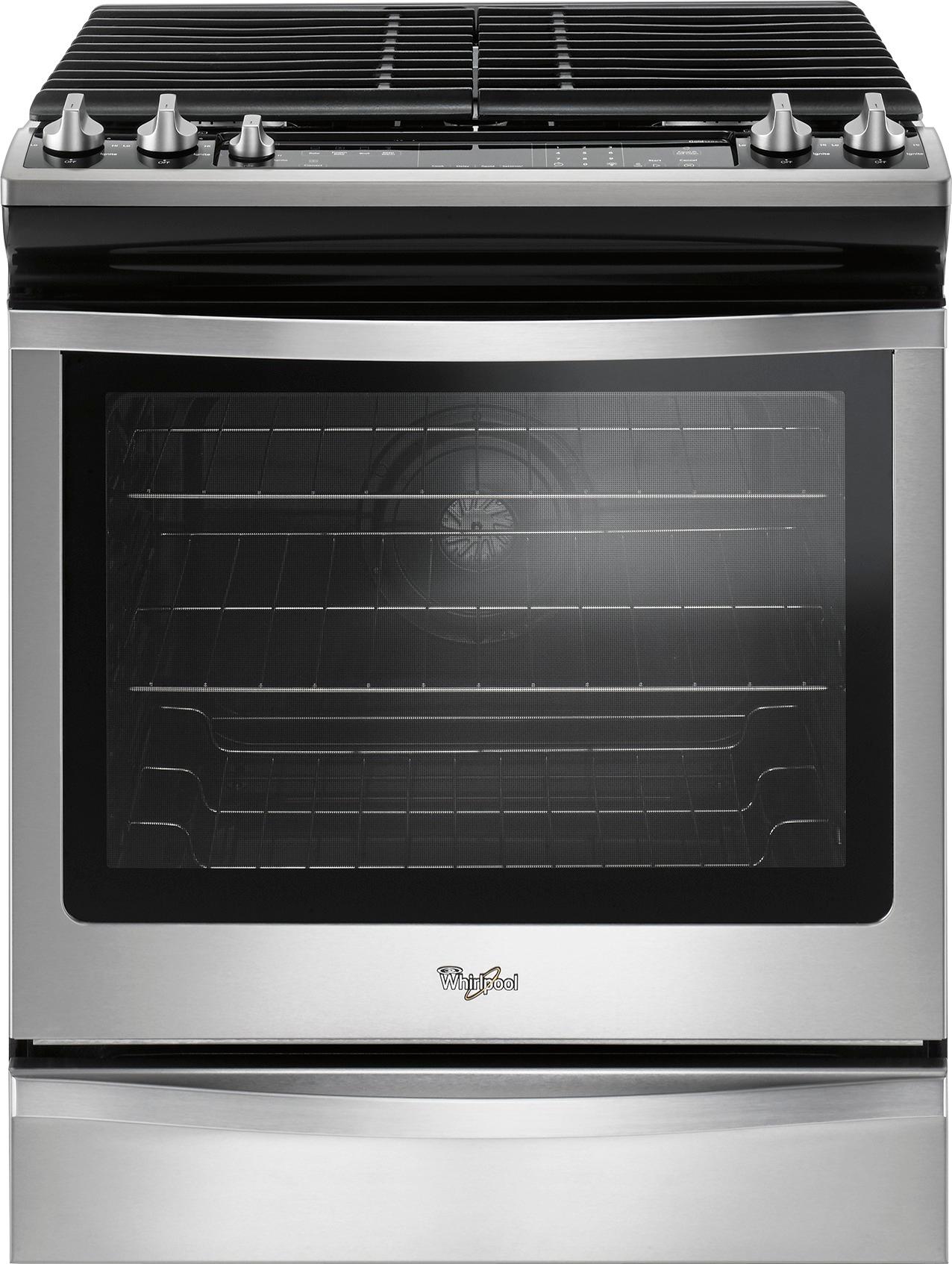Whirlpool – 5.8 Cu. Ft. Self-Cleaning Slide-In Gas Convection Range – Stainless steel