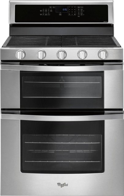Front Zoom. Whirlpool - 6.0 Cu. Ft. Self-Cleaning Freestanding Double Oven Gas Convection Range - Stainless Steel.