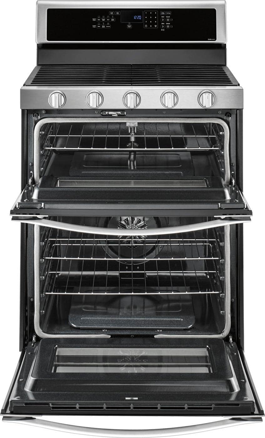 Alt View 1. Whirlpool - 6.0 Cu. Ft. Self-Cleaning Freestanding Double Oven Gas Convection Range - Stainless Steel.