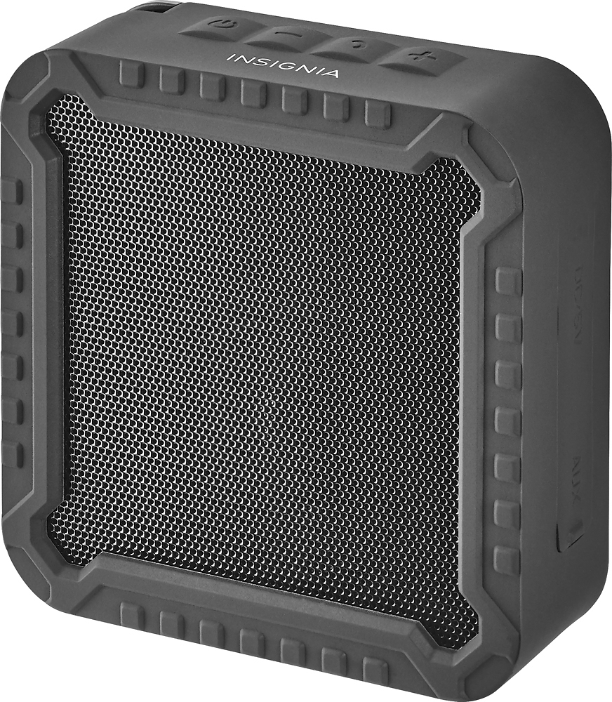 Left View: Insignia™ - Rugged Portable Bluetooth Speaker - Black