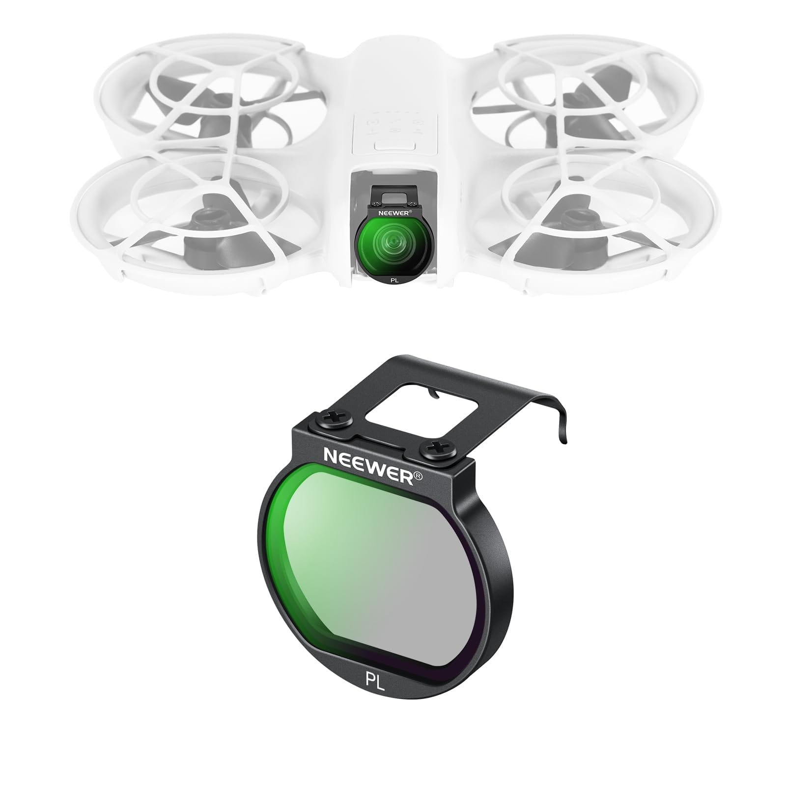 Neewer - Snap-On CPL Filter for DJI NEO Drone, Ultra Slim Metal Frame, HD Coated, FL-N26