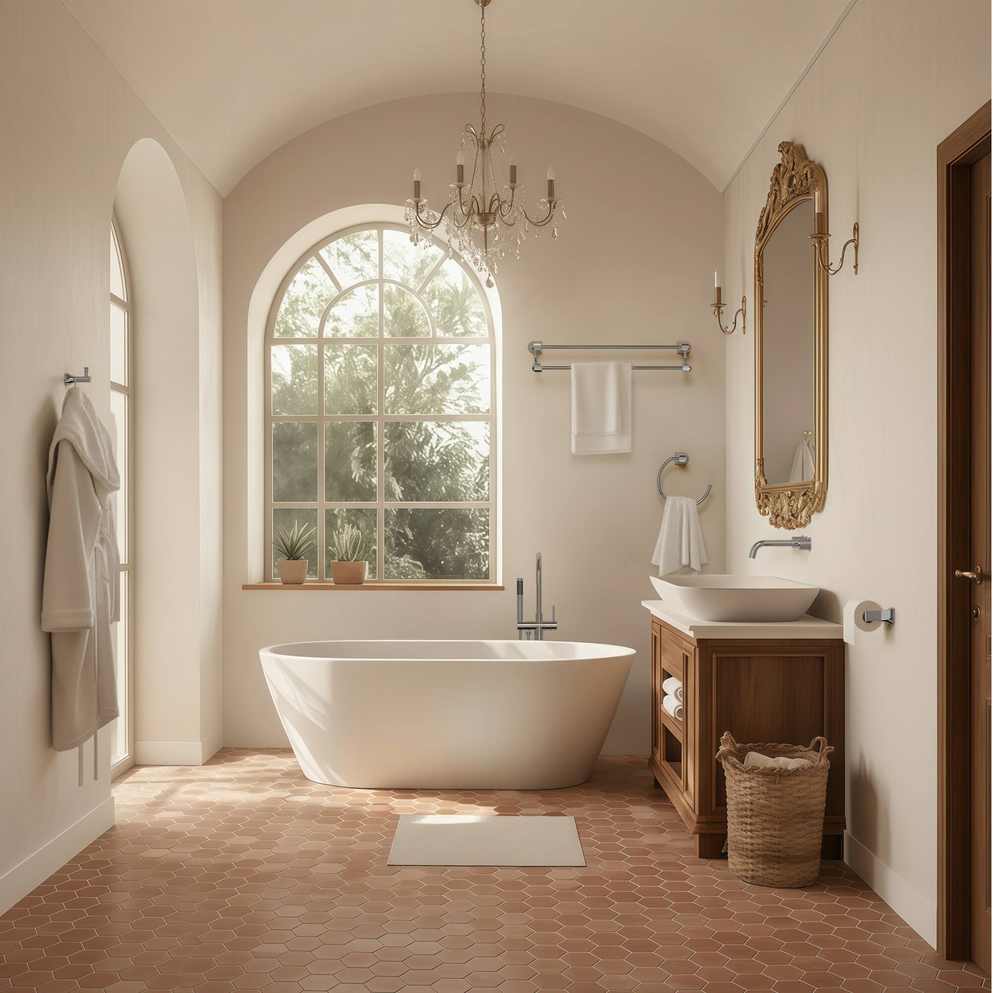 Left. GRANDJOY - 4-Piece Bathroom Hardware Set with 23-Inch Double Towel Bar Stainless Steel Wall Mount - Chrome.