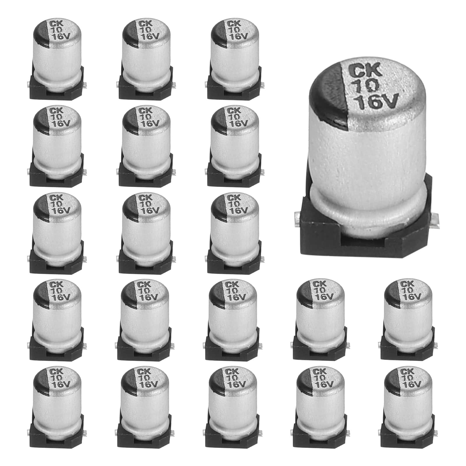 Unique Bargains - 10uF 16V SMD Aluminum Electrolytic Capacitor, Low Impedance, 4x5.4mm, 20pcs, for TV/Computer/DIY - Silver price history on PriceWatchPro