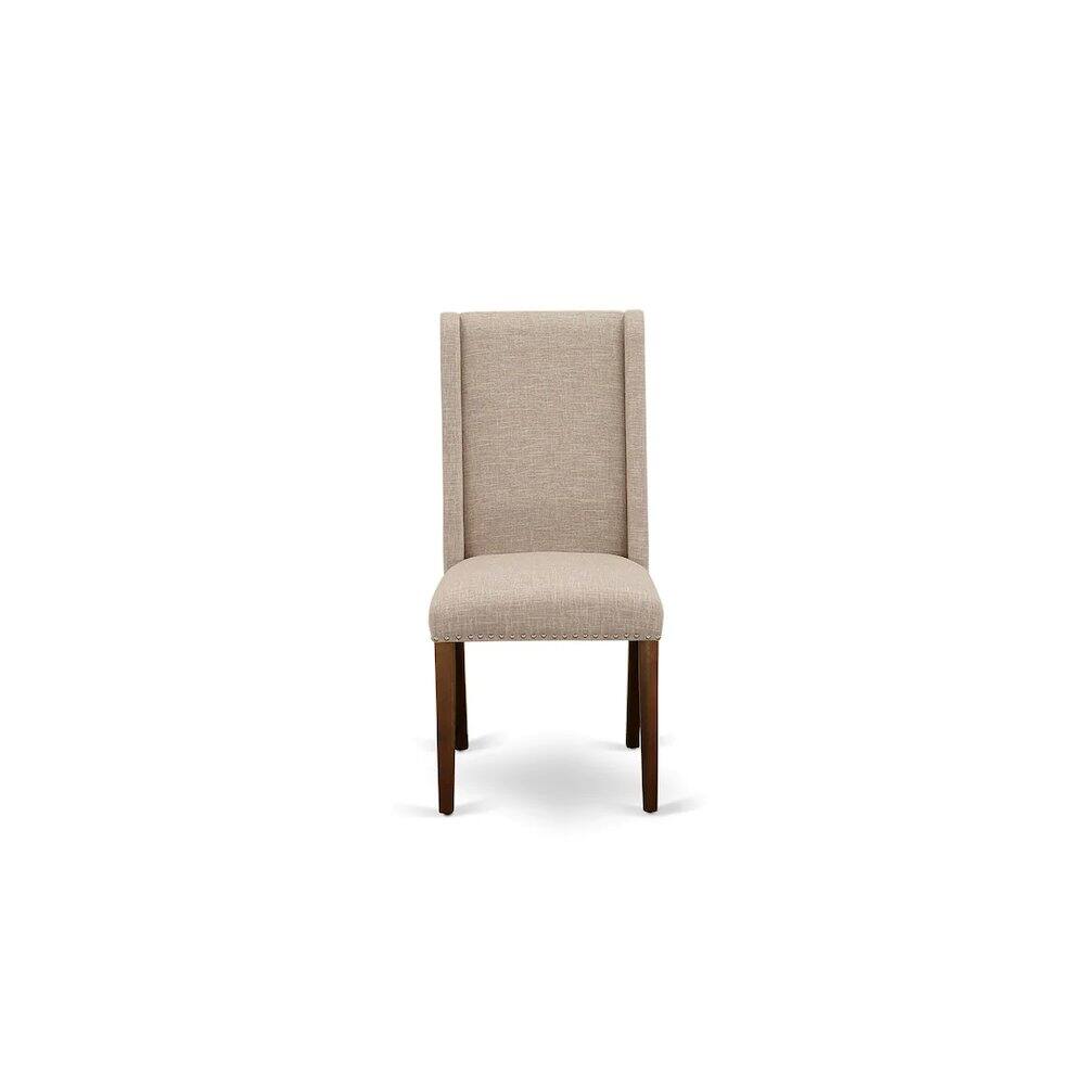 Back. East West Furniture - Dining Room Set Natural - Brown.