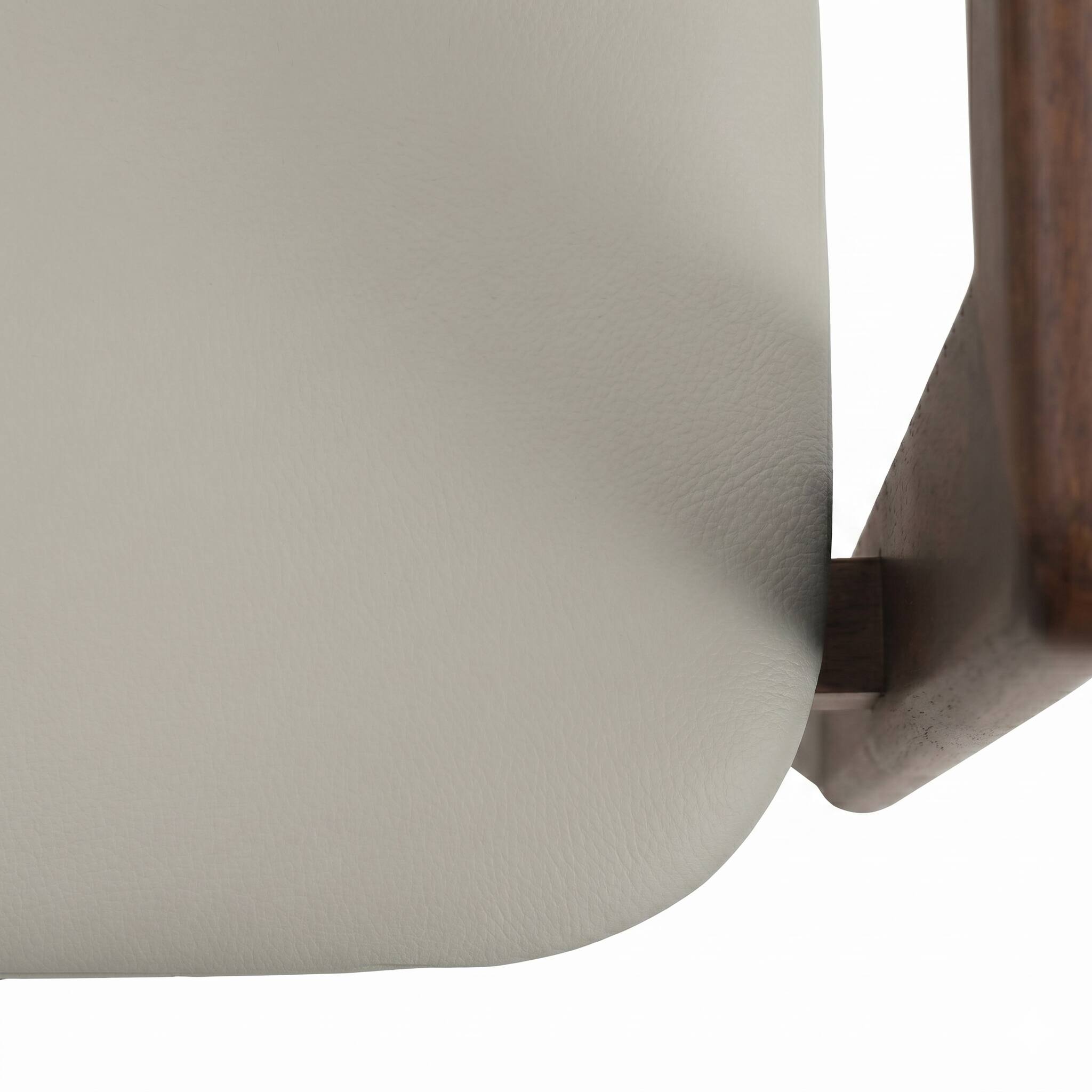 Alt View 5. LeisureMod - Velo Modern Upholstered Faux Leather Dining Chair with Arms - Walnut/Taupe.