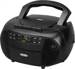 Jensen - CD-550 Portable Stereo Compact Disc Cassette Recorder with AM/FM Radio - Black