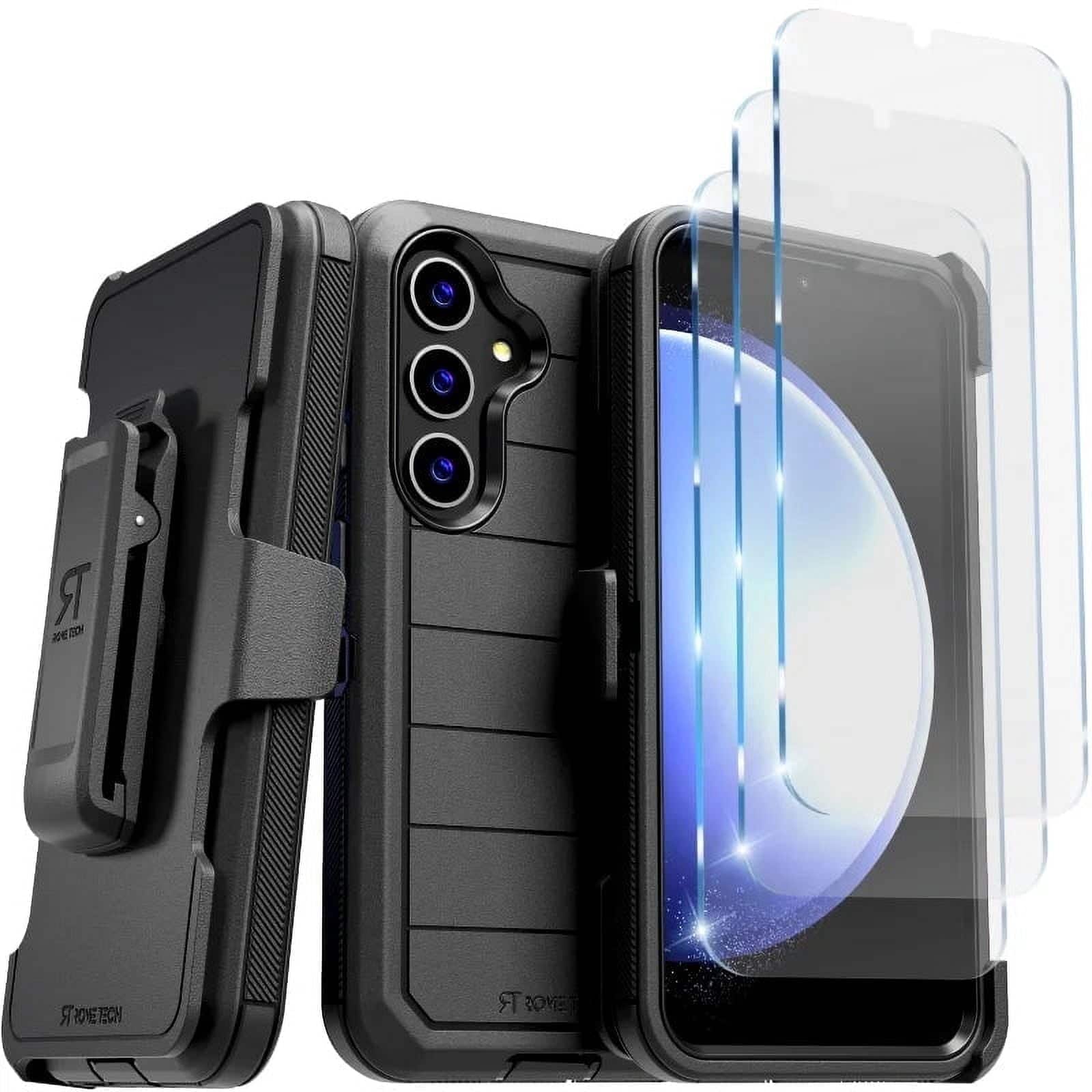 RomeTech - Rome Tech Defender Case for Galaxy S24 + Glass - Black