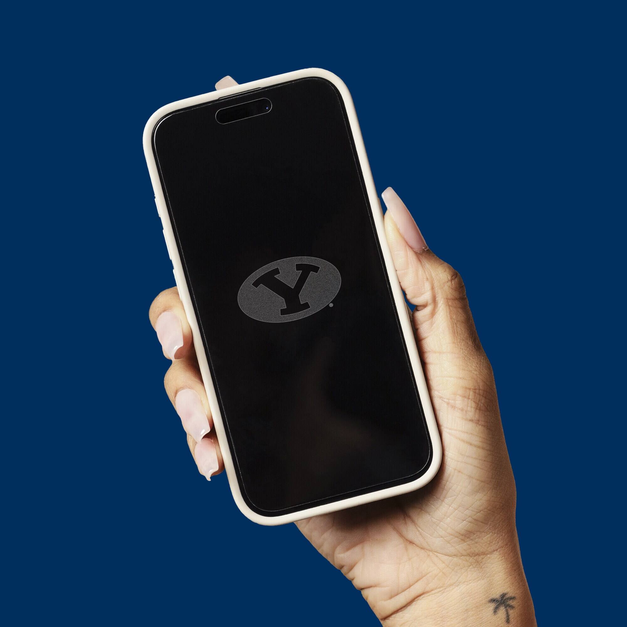 Alt View 3. Screen Skinz - BYU Cougars Clear iPhone Screen Protector - 16 Pro Max - Multicolor.