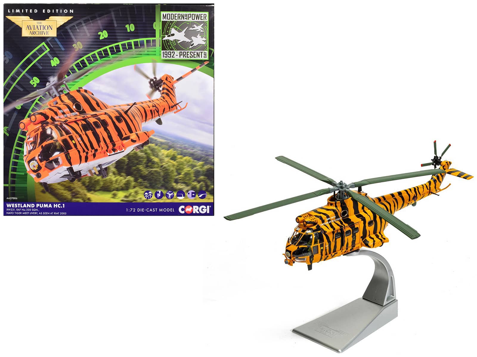 "Westland Puma HC-1 Helicopter Royal Air Force ""The Aviation Archive"" Series 1/72 Diecast Model by Corgi" price history on PriceWatchPro