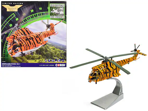 LIMITED EDITION
THE AVIATION ARCHIVE
30 40 50 20 10
MODERN POWER
1992 - PRESENT
WESTLAND PUMA HC.1
XW231 RAF No.230 SGON.
NATO TIGER MEET LIVERY, AS SEEN AT RIAT 2005
1:72 DIE-CAST MODEL
CORG