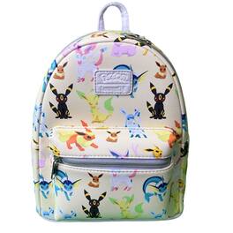 LoungeFly - All Over Print Pokemon Eeveelutions Mini Faux Leather Shell Backpack - Multicolored