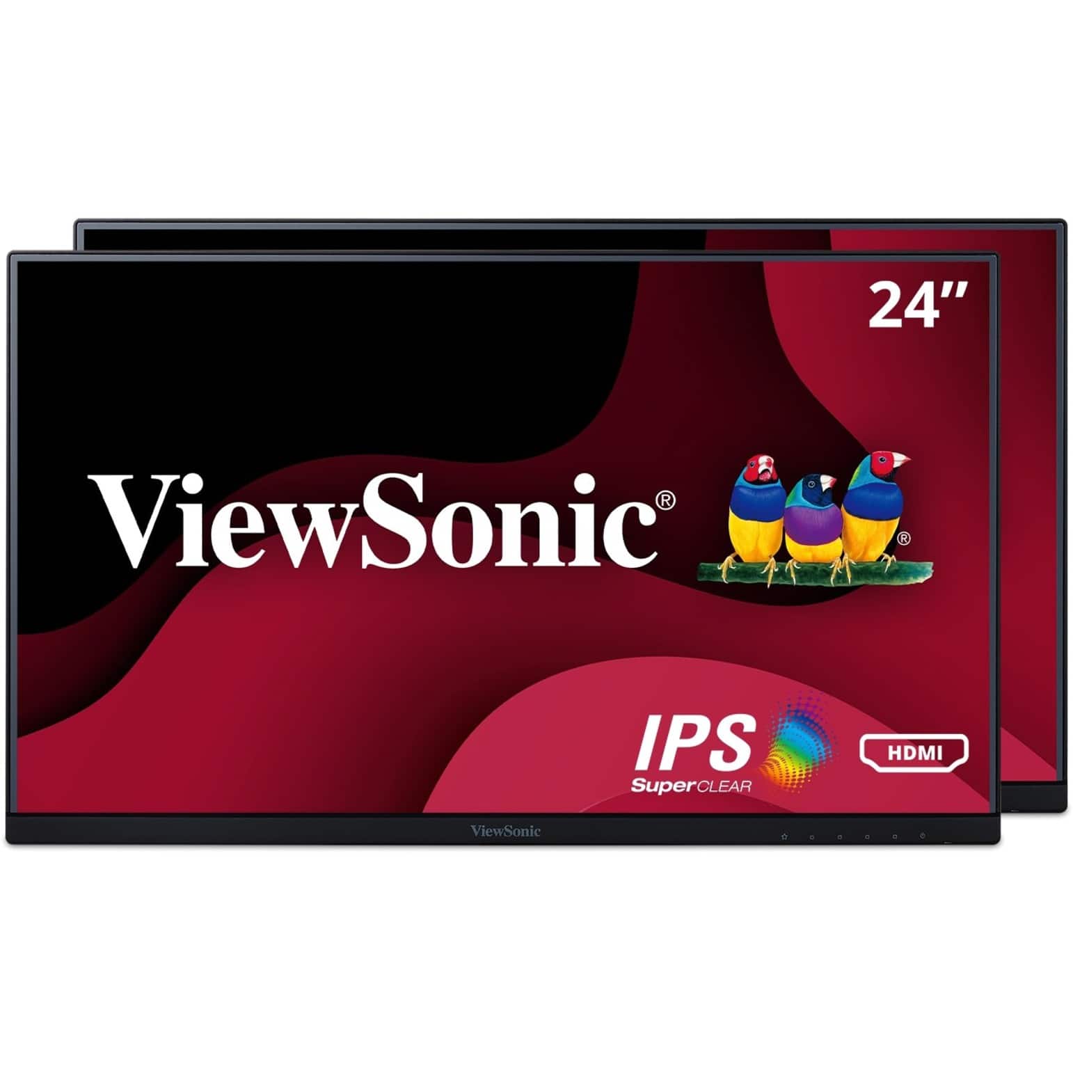 Front. ViewSonic - VA2456-MHD_H2 23.8 LCD FHD Monitor (DisplayPort VGA, HDMI) - Black.