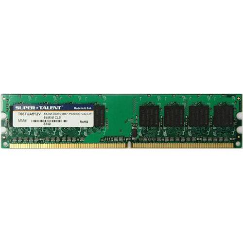 Front Standard. Super Talent - 512MB DDR2 SDRAM Memory Module.