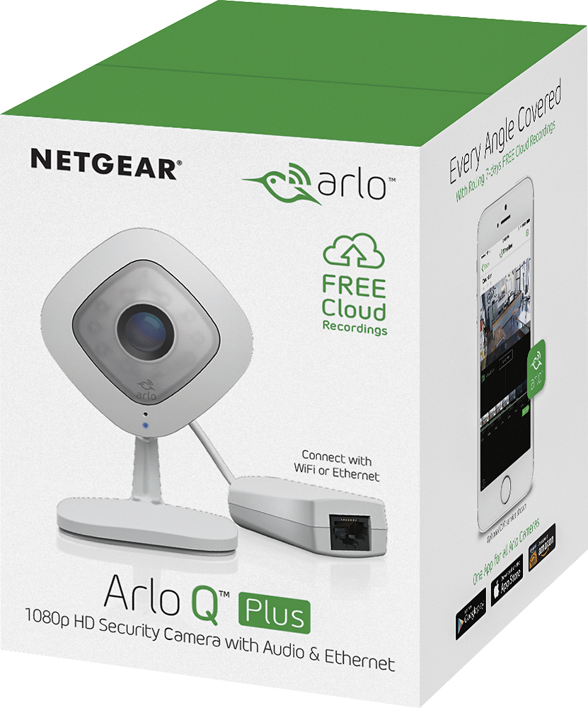 Arlo Q Plus Indoor 1080p WiFi/PoE Network Surveillance Camera White VMC3040S100NAS Best Buy