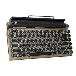 Pacoar Cade - Typewriter-style Retro Mechanical Led Backlight 83 Keys 5.0 Blue Axis Panel Compatible With - Wood Color