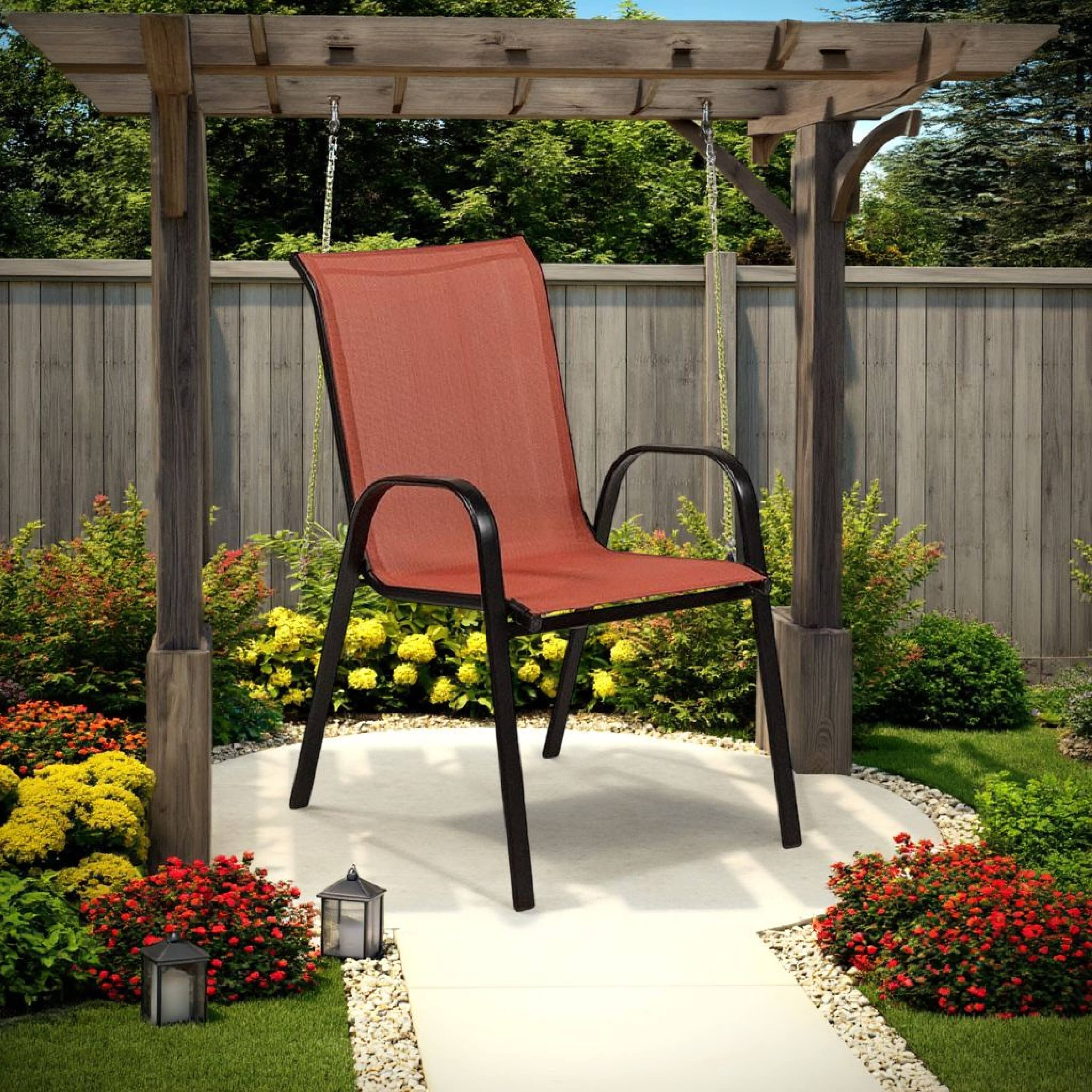 Alt View 5. Manhattan Lane - Feli Outdoor Stacking Chair Set of 2 - Red, Black.