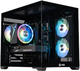 ADVANCED BATTLESTATIONS - ABS Flux II Aqua Gaming PC - Windows 11 - Intel Core i5-14400F - GeForce RTX 5060 - 32GB DDR4 3200MHz - 1TB M.2 SSD - Black