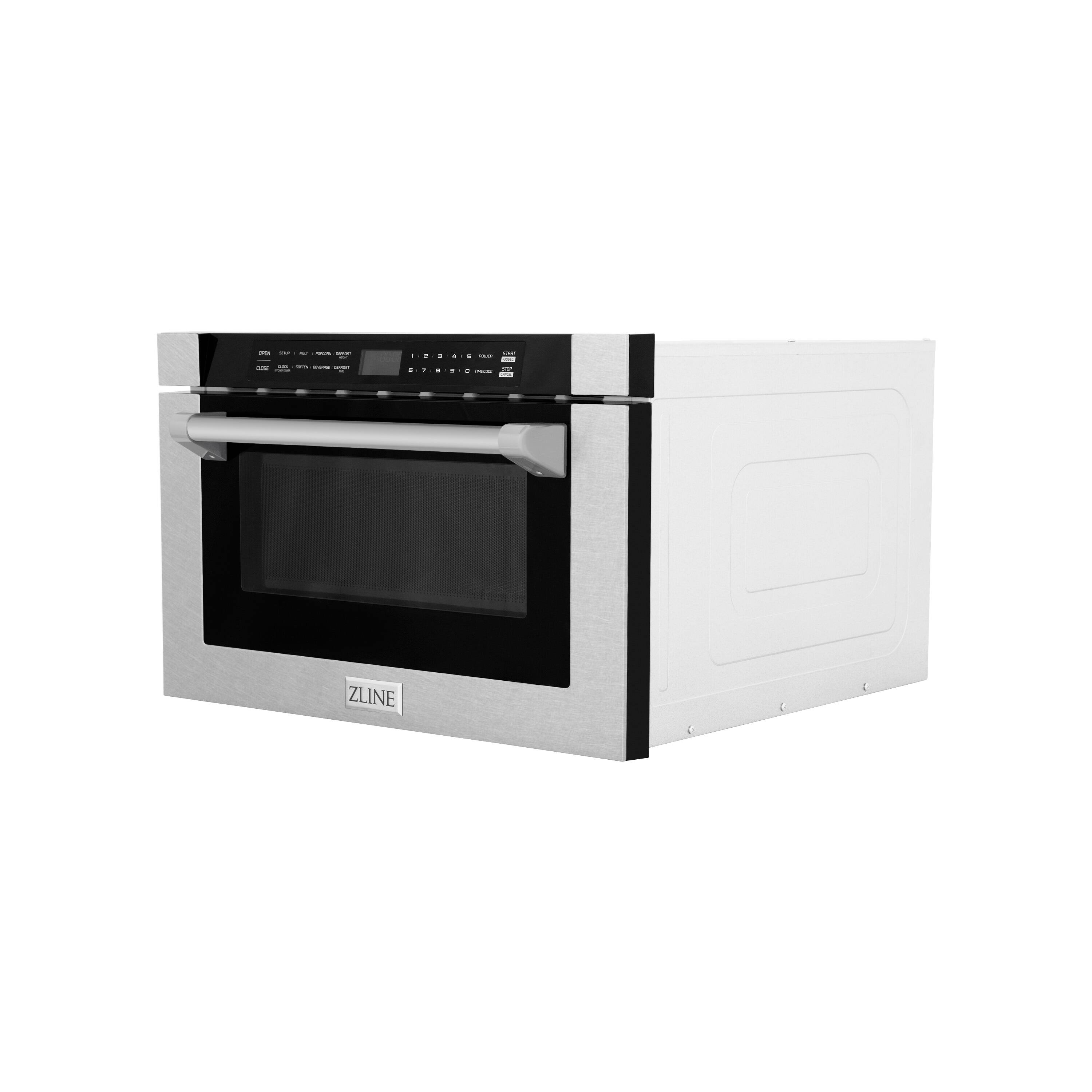 Alt View 5. ZLINE - ZLINE 24 in. 1.2 cu. ft. Built-in Microwave Drawer with a Traditional Handle in Satin Stainless Steel (MWD-1-SS-H) - Satin Stainless Steel.