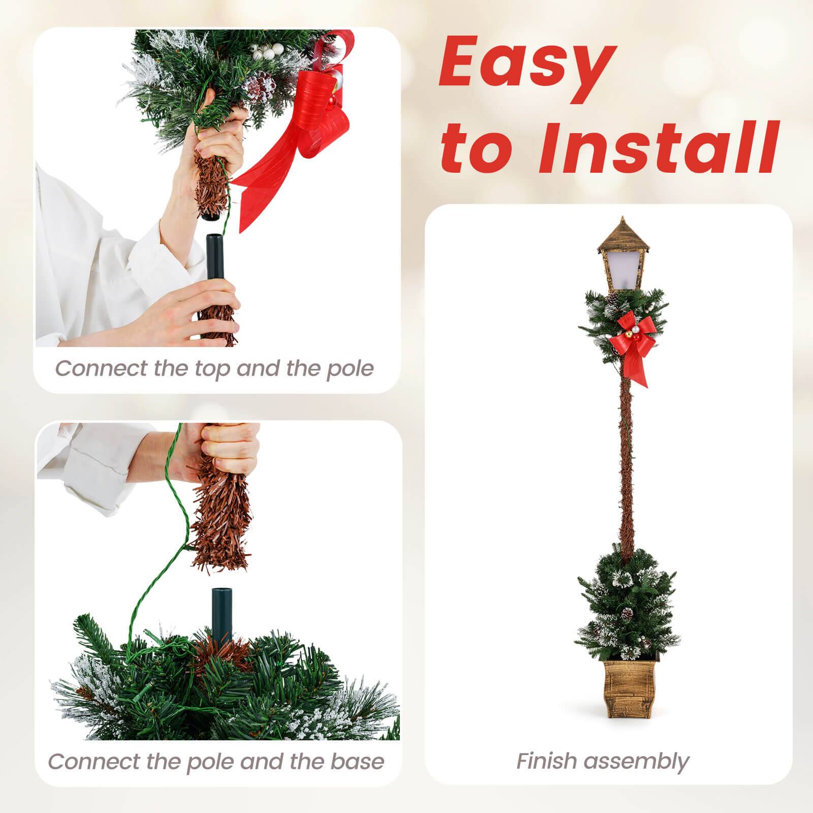 Easy to Install

Connect the top and the pole

Connect the pole and the base

Finish assembly