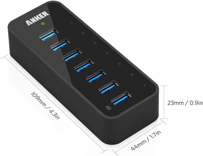 ANKER

1 2 3 A 5 6

109mm / 4.3in

23mm / 0.9in

44mm / 1.7in