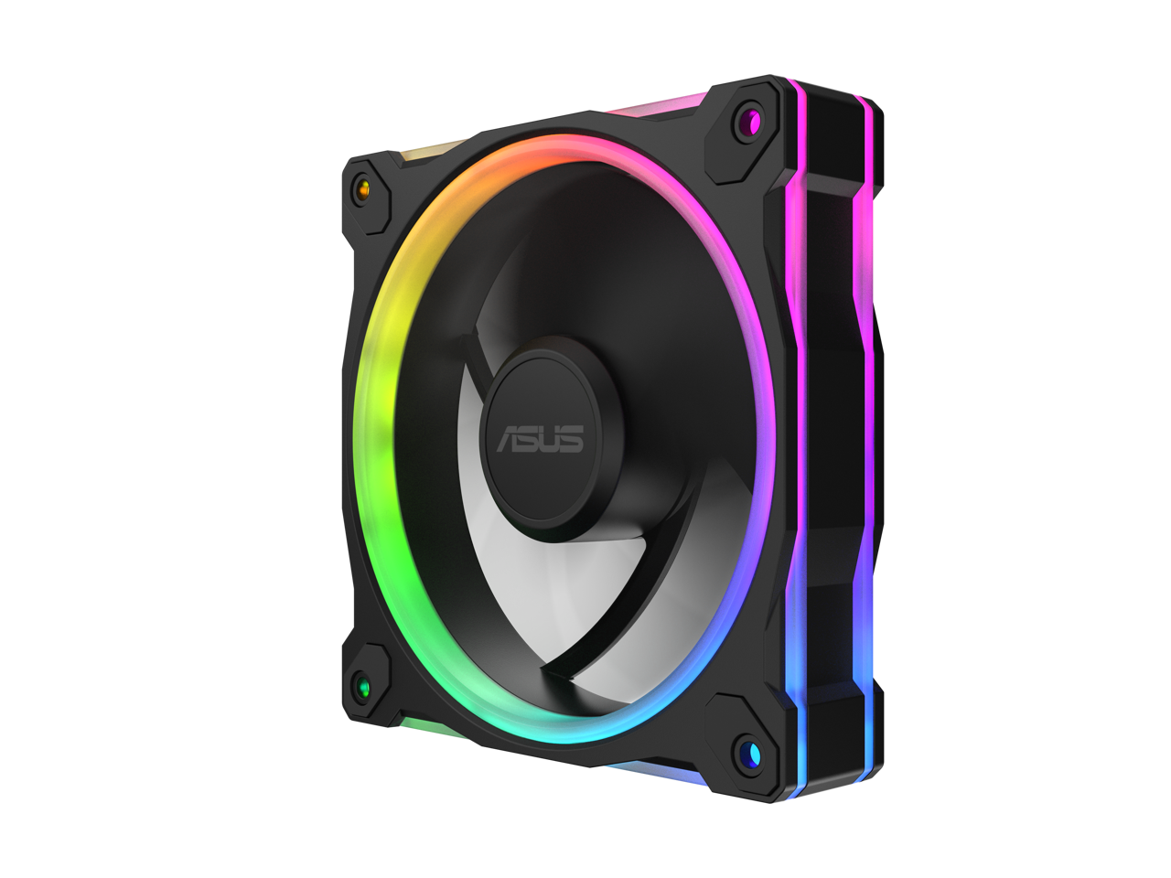 Alt View 5. ASUS - ASUS Prime MR120 ARGB Fan Triple Pack, 28mm Frame, PWM, 20 ARGB LEDs, Aura Sync - Black.