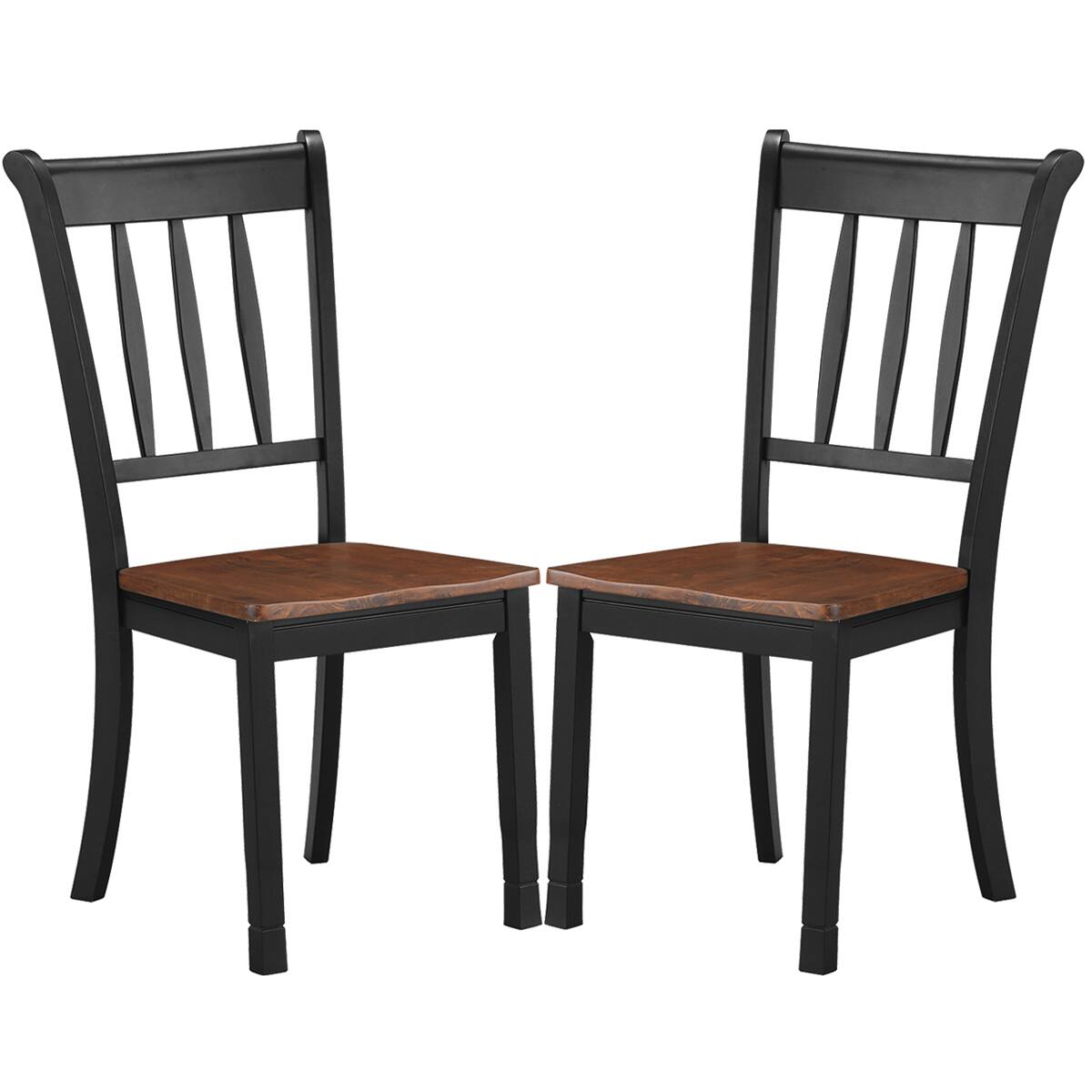 Alt View 9. Costway - Costway Set of 2 Wood Dining Chair High Back Kitchen Whitesburg Side Chair - Black.