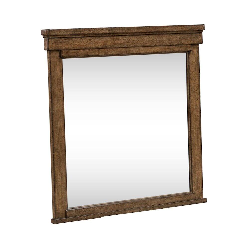 Alt View 1. Liberty Furniture Industries - Carolina Park Mirror Transitional Wood Framed 42" x 40" - Amber Brown - Amber Brown.