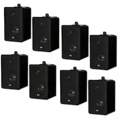 Front. Acoustic Audio by Goldwood - 251B Indoor Outdoor 3 Way All-Weather Speakers 4 Pair Pack 251B-4Pr - Black.