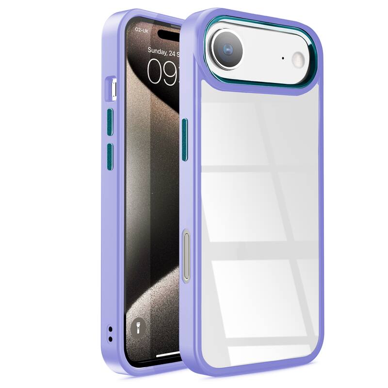 Entronix - iPhone 17 Air Case with Clear Back and Chrome Frame for Ultimate Protection - Purple