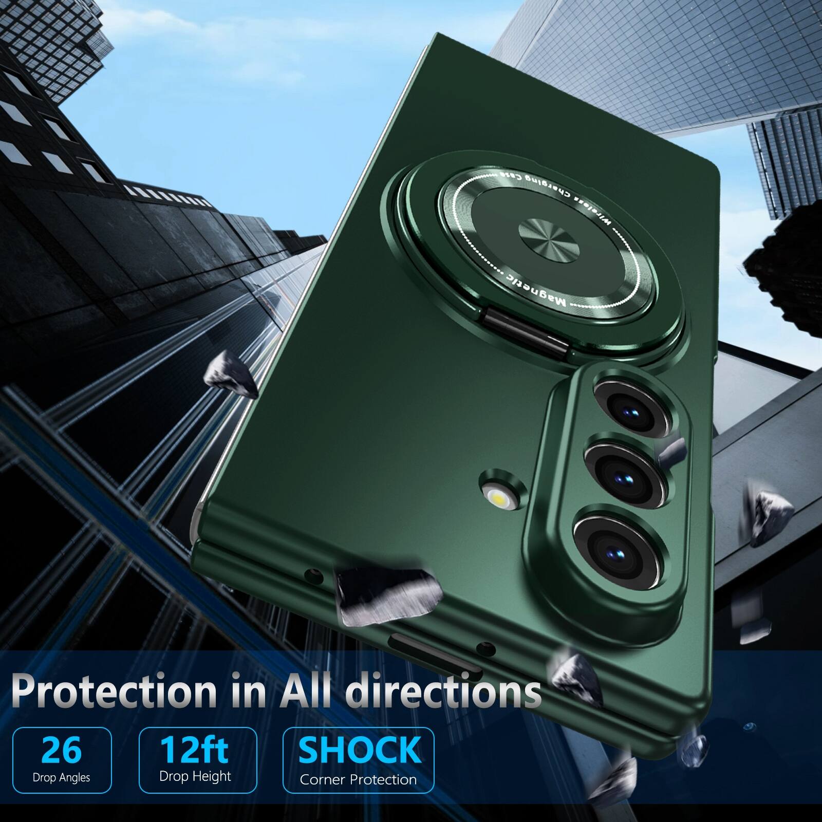 CnE Charging ....M Magnetic Protection in All directions  
26 Drop Angles  
12ft Drop Height  
SHOCK Corner Protection