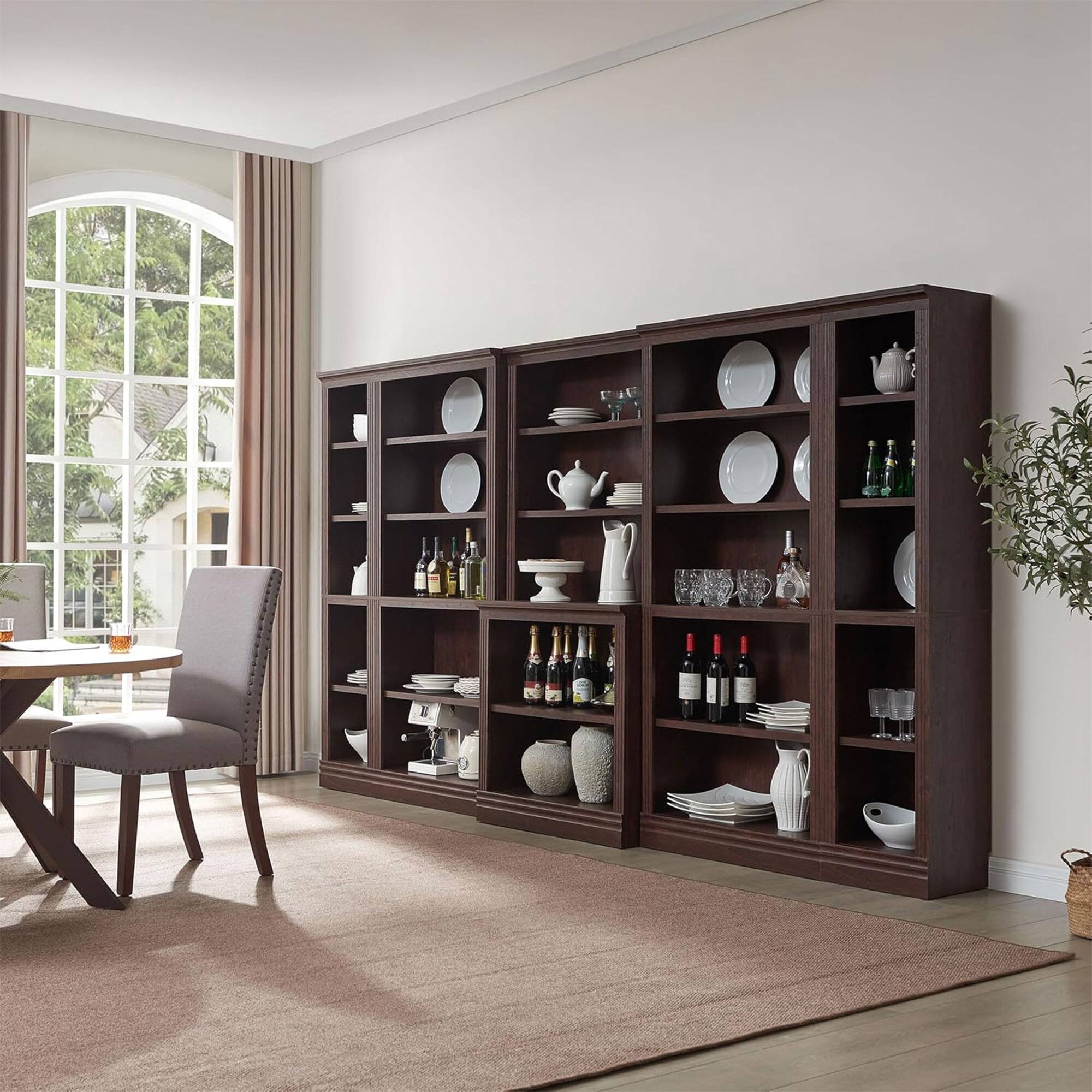 Alt View 4. VAUXHILL & CO. - VAUXHILL & CO. Halston Narrow Bookcase, Adjustable Open Shelving Unit, Cherry - Dark Cherry.