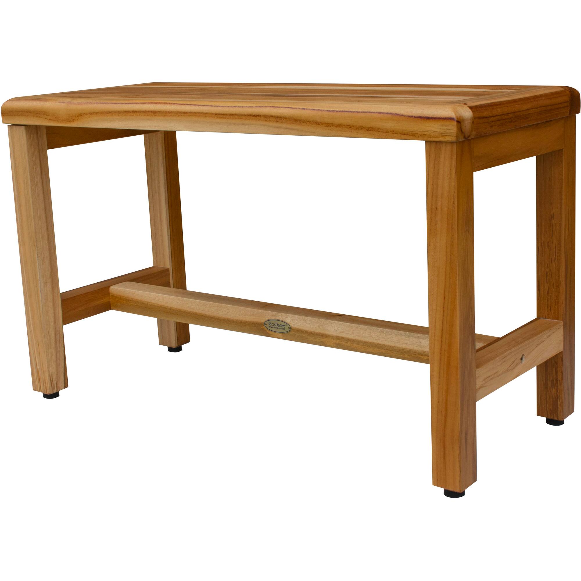 Left. EcoDecors - EcoDecors Eleganto EarthyTeak 30" Teak Wood Shower Bench - EarthyTeak.