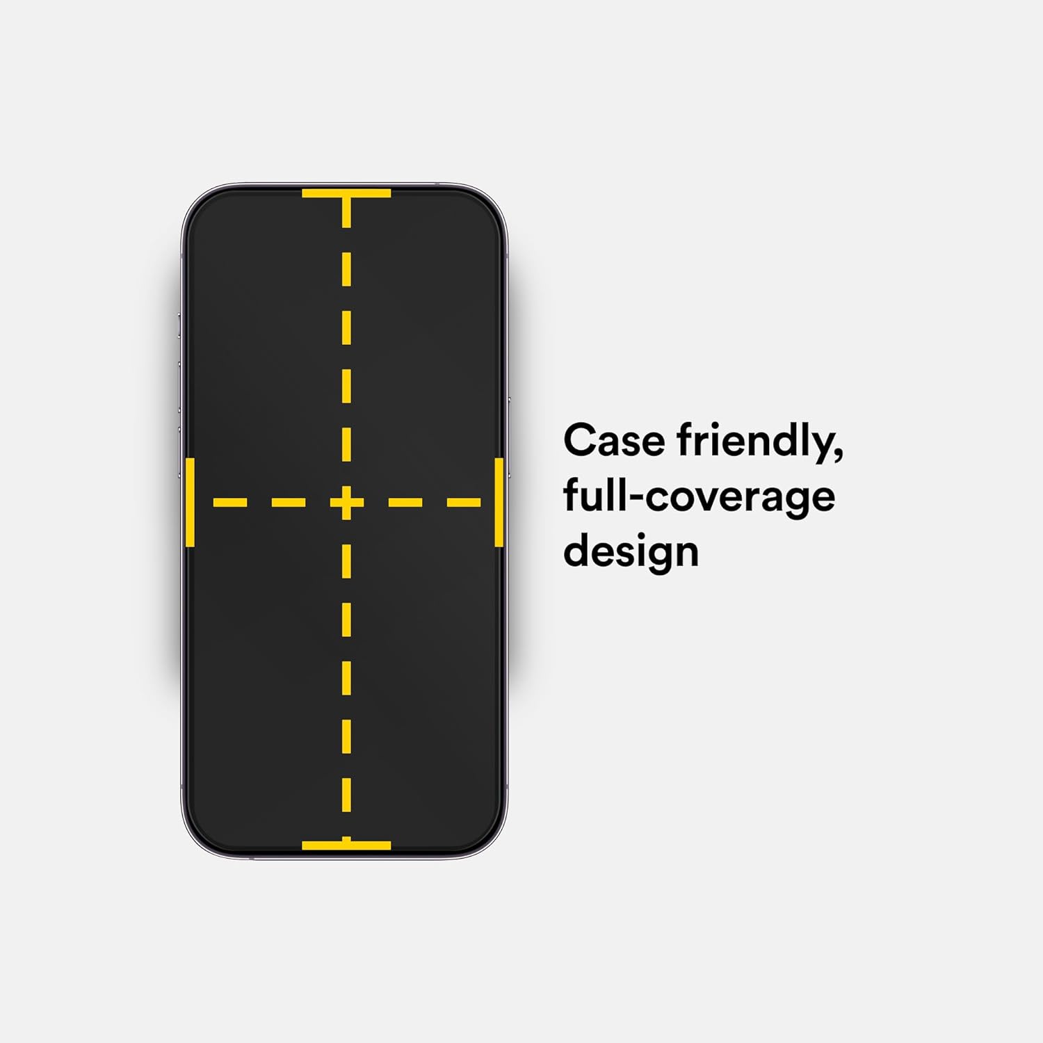 Case friendly, full-coverage design
