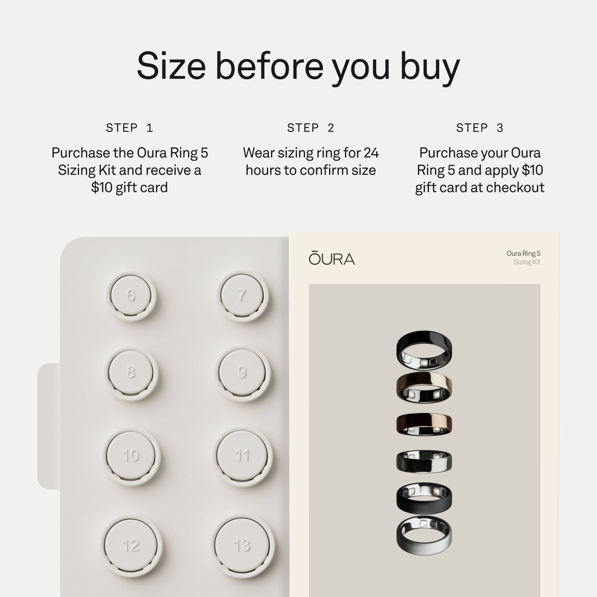 Oura Ring 5 Smart Ring Size Before You Buy with OR5 Sizing Kit