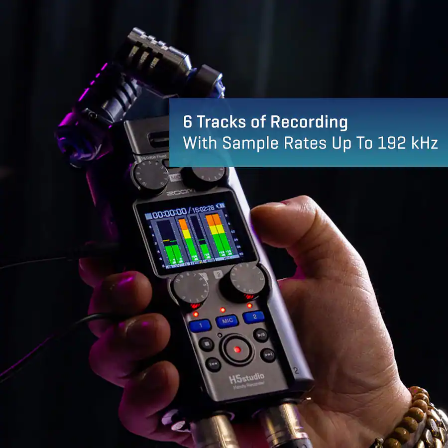 2 Speed Recoder Zoom H5studio 4 Track Handy Recorder with 32 Bit Float Recording Black ...