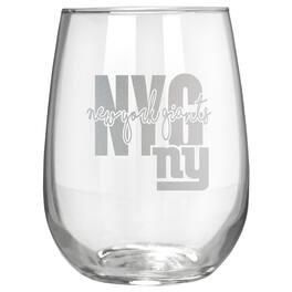 Great American Products - New York Giants Etched 17oz. City Stemless Wine Glass - Multicolor