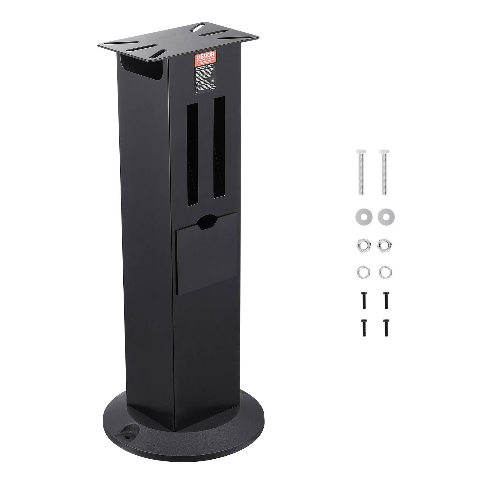 Alt View 5. VEVOR - Bench Grinder Stand, Heavy-Duty Bench Grinder and Vise Floor Pedestal with 11" x 6.7" Mounting Plate - Black.