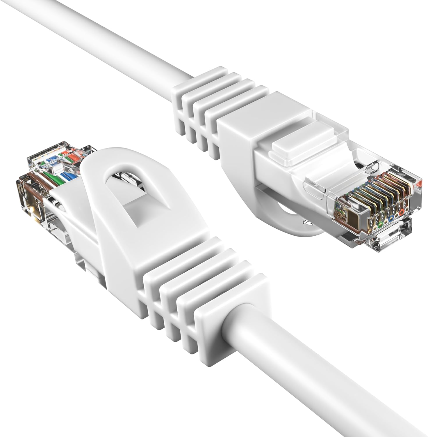 Alt View 2. Cables Direct Online - 20 Pack Cat5e Ethernet Patch Cable 20 ft RJ45 350MHz 1Gbps LAN Network Cord for Modem Router Internet - White.