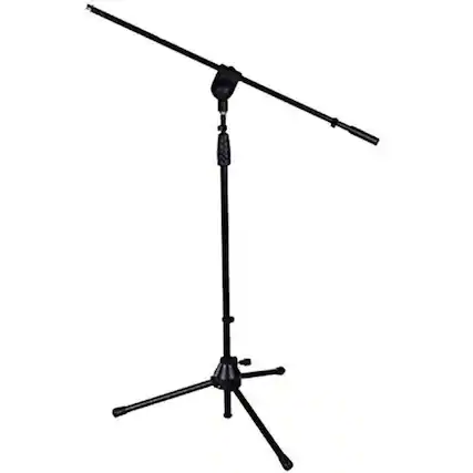 Front. Lyxpro - Microphone Stand, Durable Mic Stand with Adjustable Height 38.5"- 66" and 29.3" Boom Arm - Black.