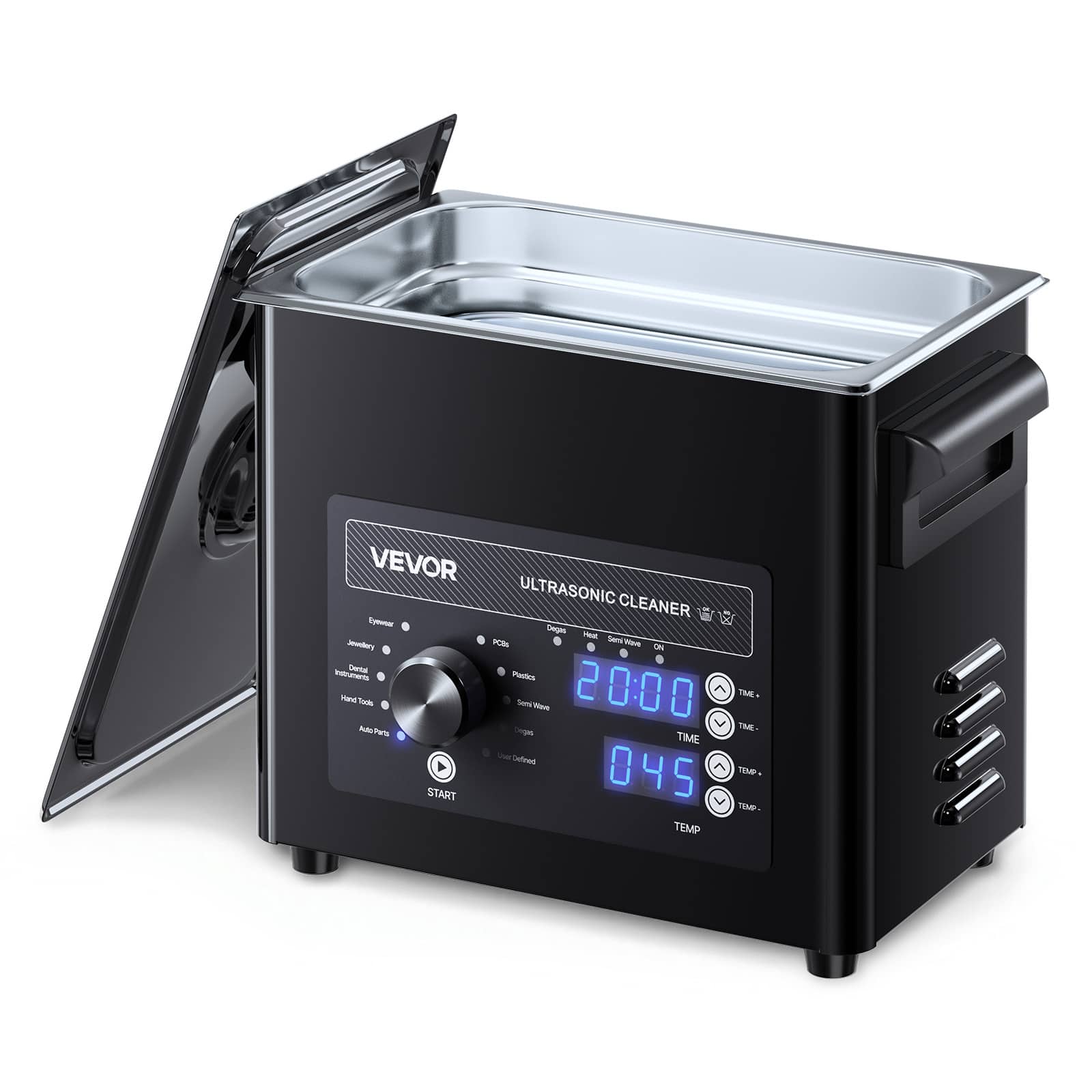 VEVOR - 3L Ultrasonic Cleaner, Professional Ultrasonic Cleaner Machine with Knob Control, Stainless Steel Cleaning Machine