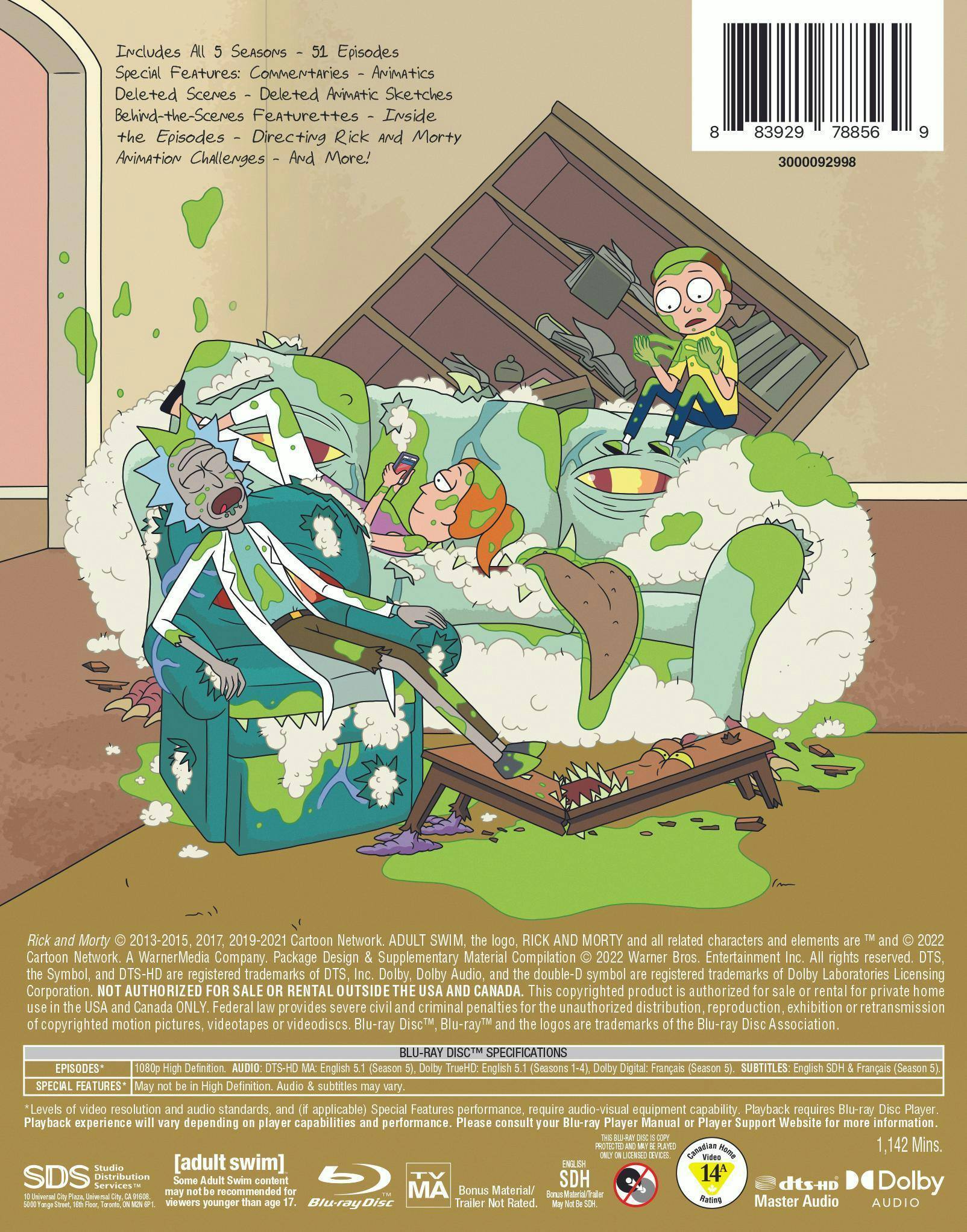 Back. Rick and Morty: Seasons 1-5 (Box Set) [Blu-ray].