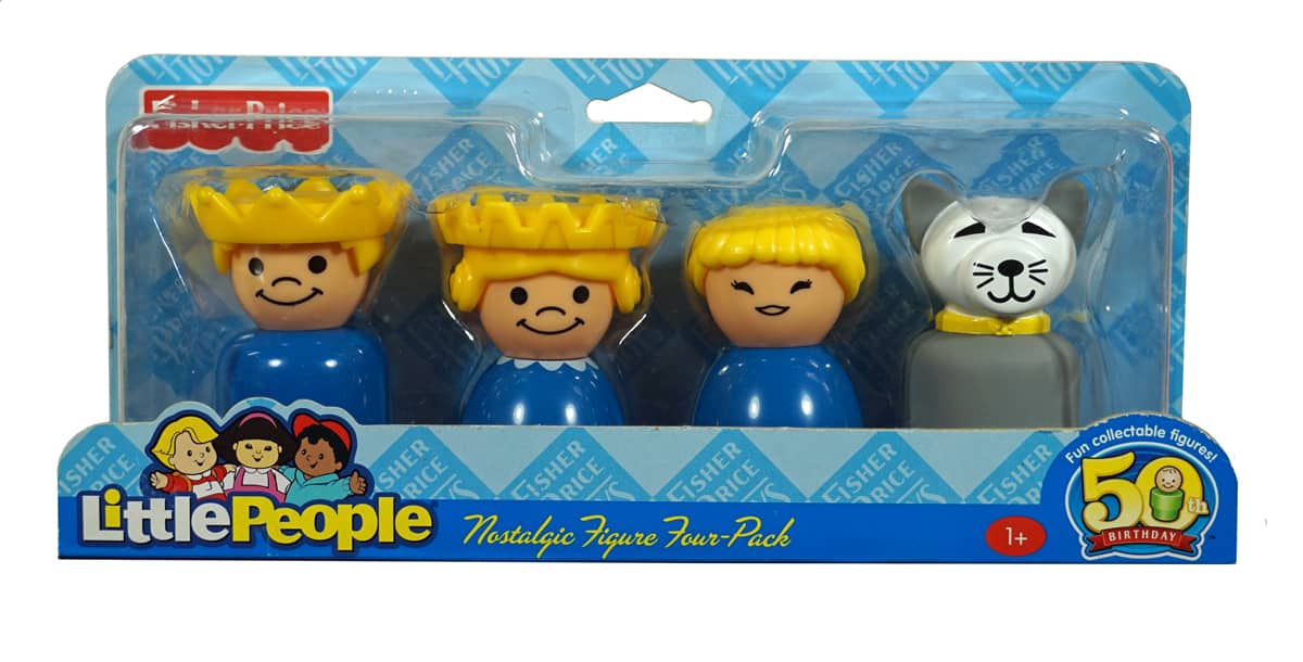 Fisher Price - Little People Nostalgic Figure 4 Pack ~ Cat, Girl, King & Queen - Multi