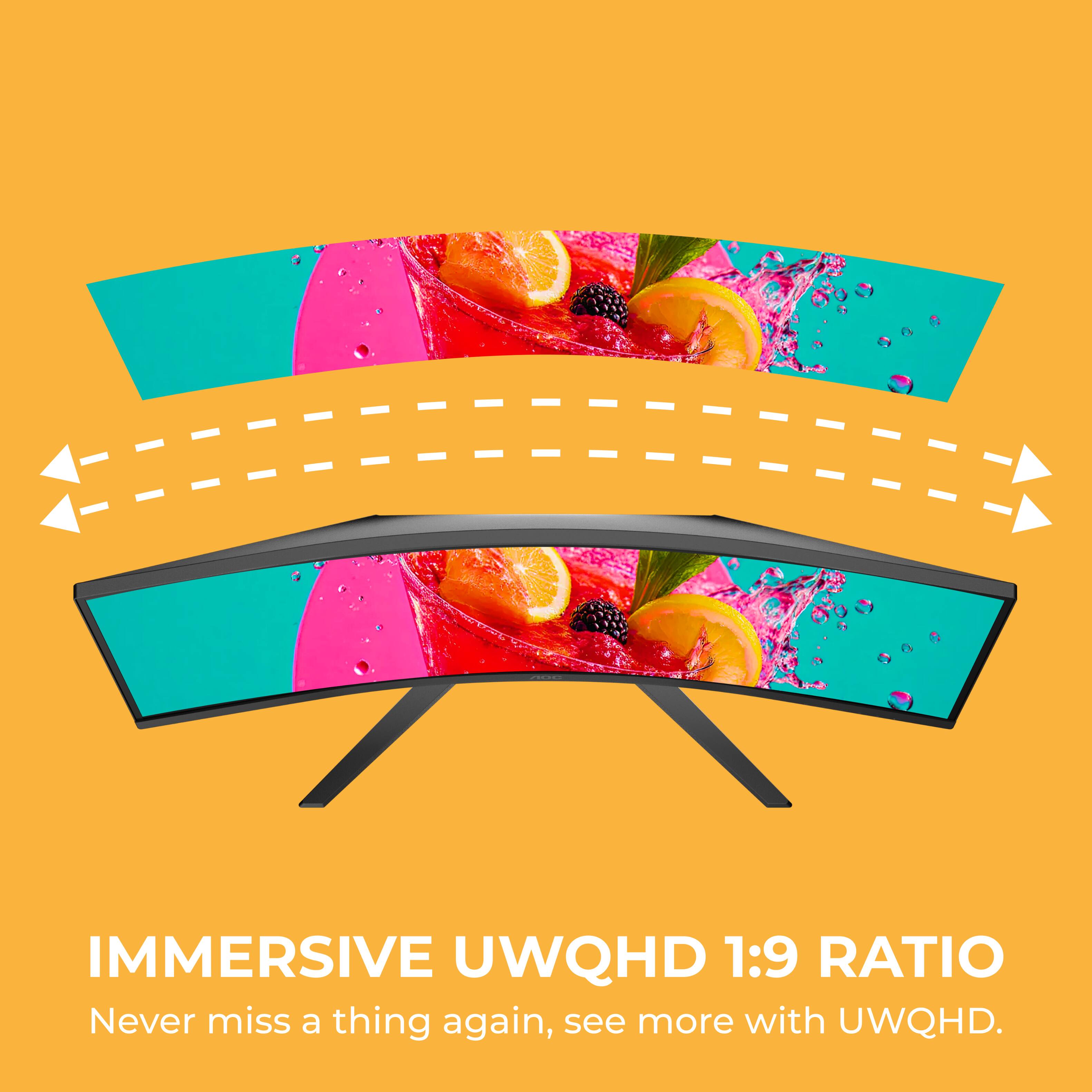 IMMERSIVE UWQHD 1:9 RATIO  
Never miss a thing again, see more with UWQHD.